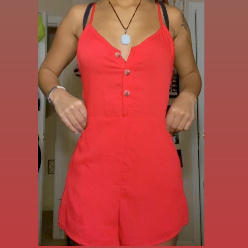 Red Romper (open back)